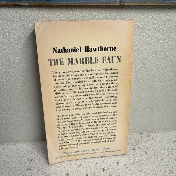 The Marble Faun Signet Classic Nathaniel Hawthorne 1961 Paperback - Picture 3 of 4